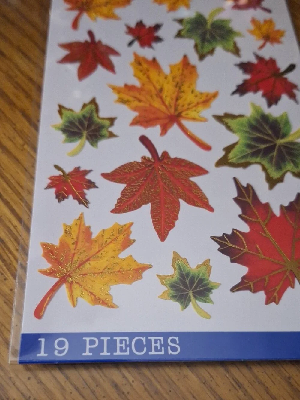Fall Leaf Stickers - Assorted Red, Orange, Yellow Maple Leaves (2 New Packages)